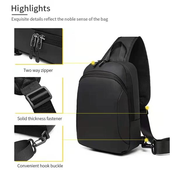 Fashion OEM Nylon Men Shoulder Chest Sling Bags 18*12*28cm