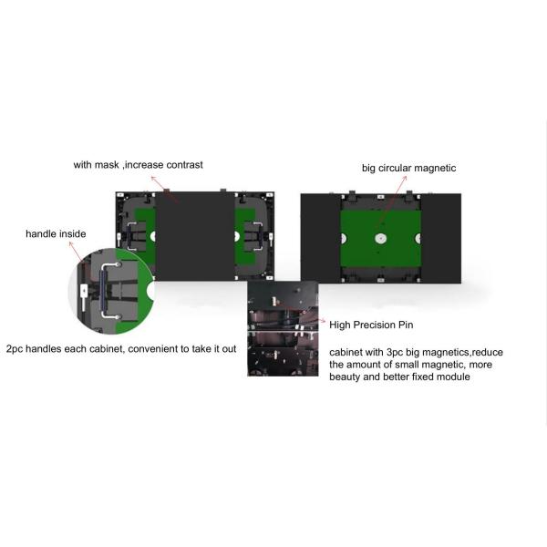 High Grayscale UHD Full Color Led Display P1.56mm With 400x300mm Light Cabinet