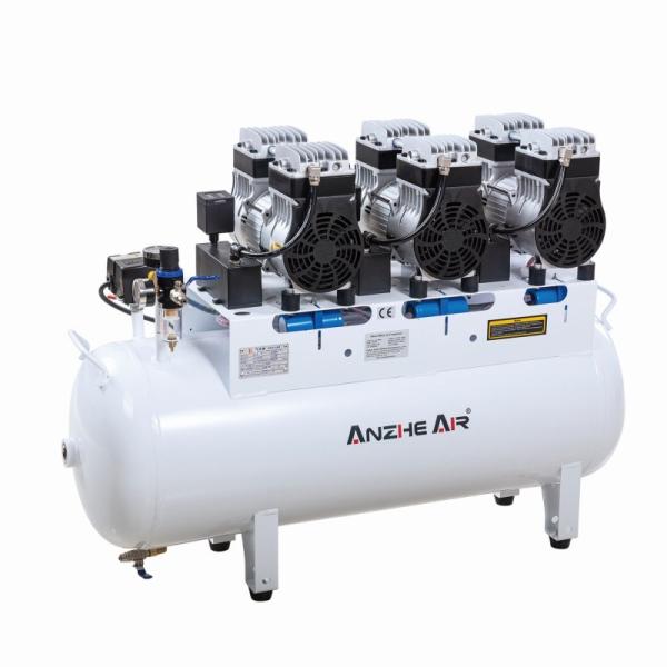 90L Silent Air Compressor Oil Free 2500W Dental Air Compressor Used For 6 Dental Chair