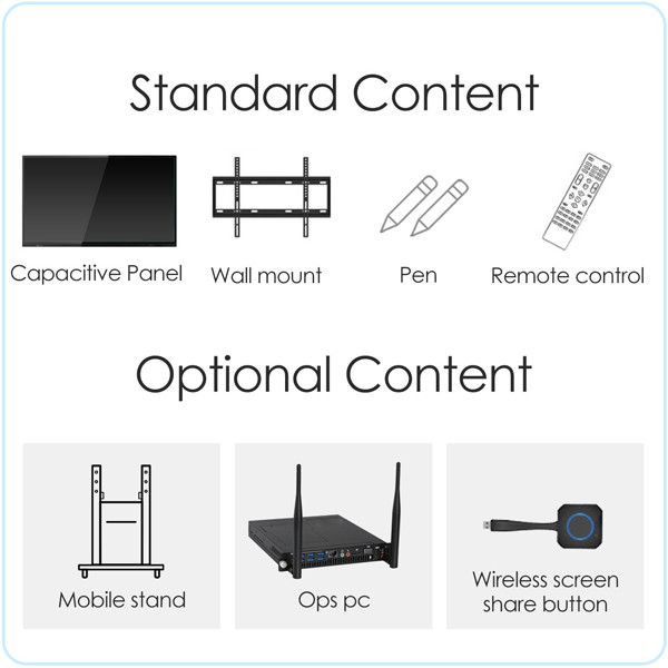 LCD ROHS Electronic E White Board Lcd Board Monitor For Teaching PC USB Ports