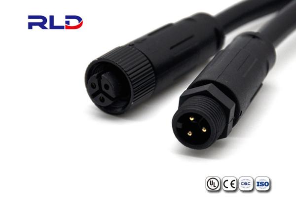 A fêmea masculina conduzida impermeável M12 de 2 conectores do poder do diodo emissor de luz do Pin Waterproof o conector