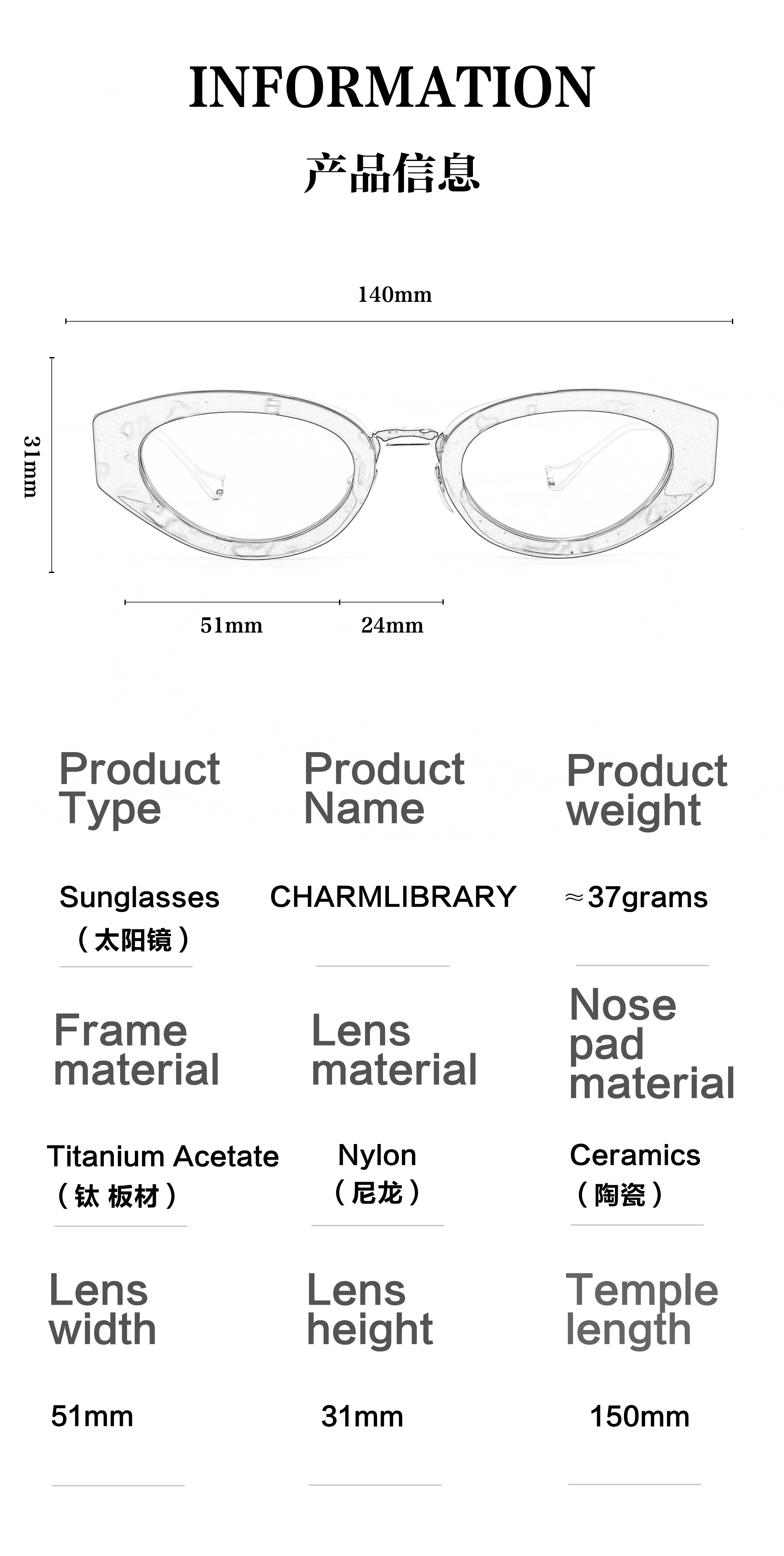Fashion Cat Eye UV400 Protection Acetate Frame with Metal Embellishment Bulk Supplier Brand High-quality Sunglasses for Women