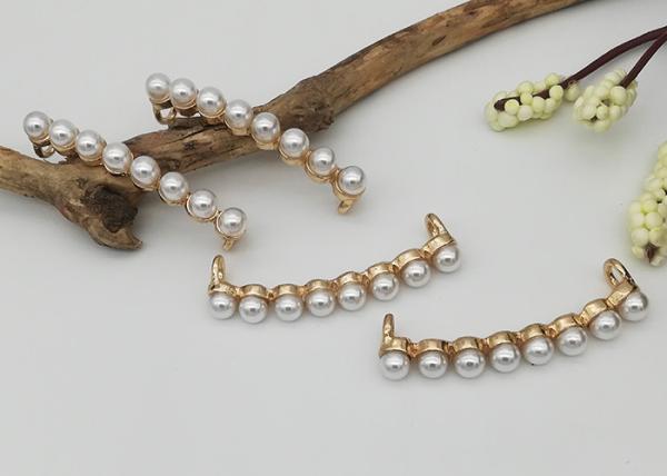 Arched Crystal Ivory Faux Pearl Rhinestone Buttons Chair Sash Ribbon Embellishment Accessories