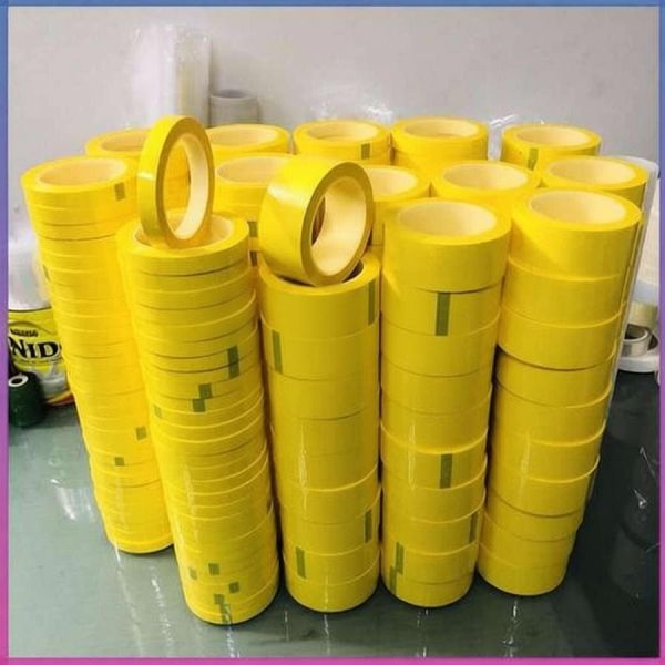 Nomay Yellow PET High Temperature Tape with 220℃ Heat Resistance No Residue Silicone Adhesive for High Visibility Marking