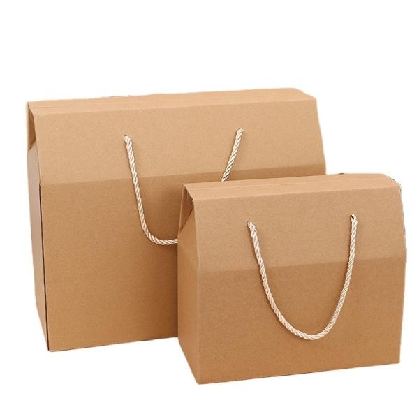 Embalagem personalizada Caixa de papel kraft reciclado com alça de corda Itens ambientais e de embalagem