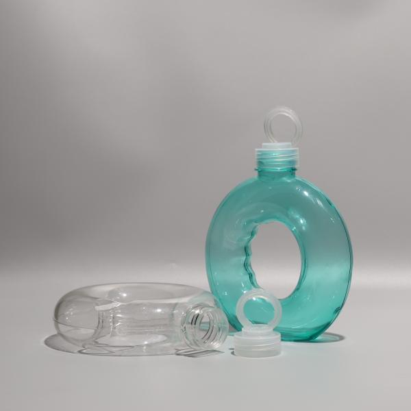 Garrafa PET de plástico transparente de 500 ml com tampa de alumínio/plástico personalizada