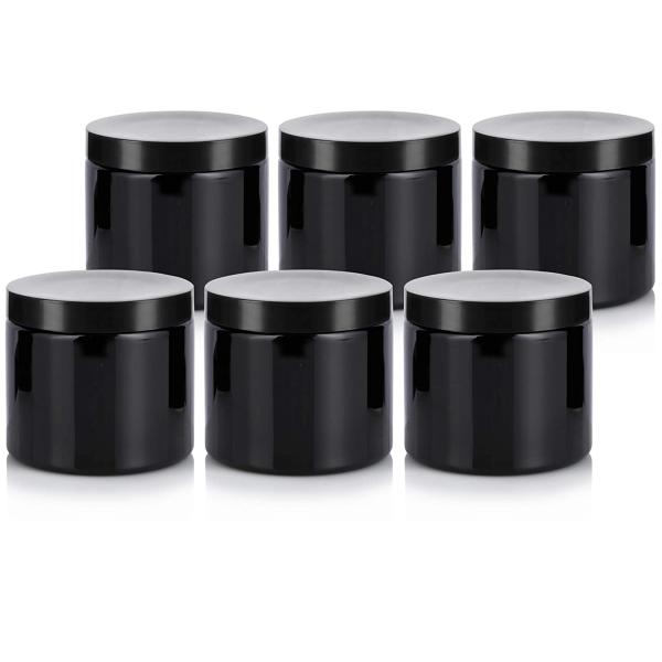 500ml Black Plastic Screw Cap Jars For Food Cosmetic Cream