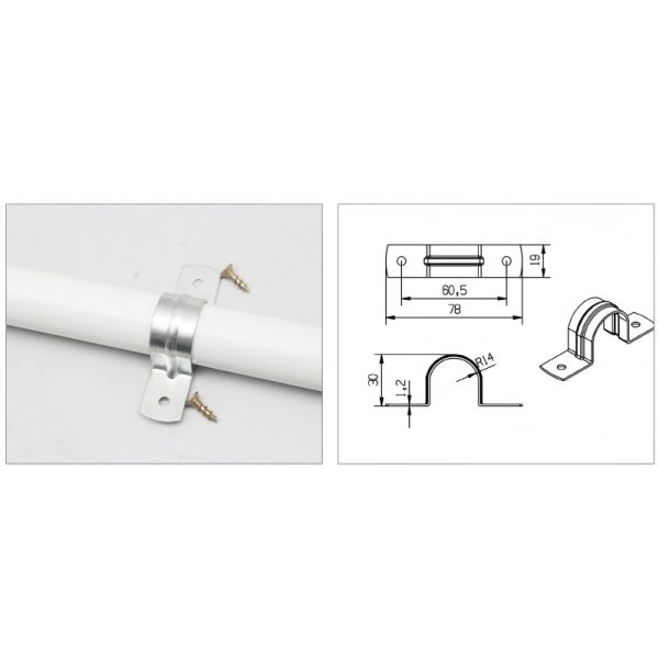 U-shaped Clip Pipe Clamp Pipe Saddle Clamps for OD28mm Lean Tubes