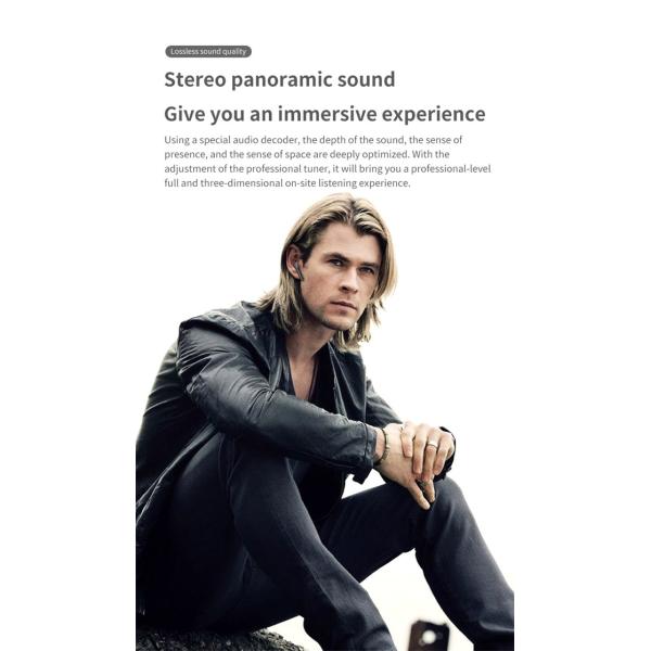 V5.0 True Wireless Stereo Earphone USB C Fast Charger LED Light Bluetooth TWS Headphone
