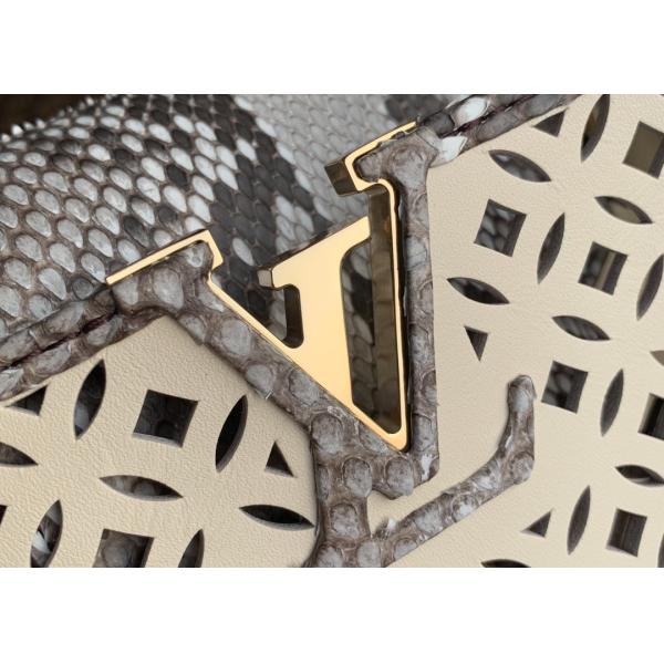 Hollow Out Womens Luxury Handbag , Snakeskin Off White Crossbody Bag