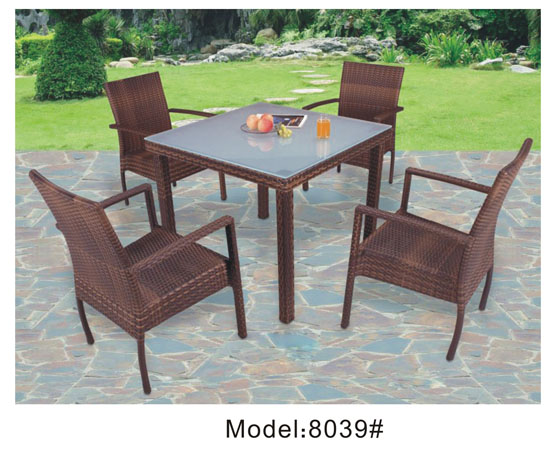 4pcs cheap wicker outdoor dining set-8039