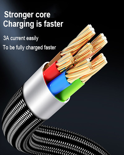 Téléphone portable tressé en nylon de remplissage 1.5m du câble 5A d'USB 2,0