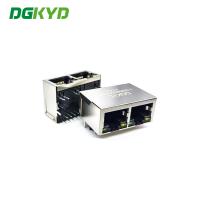 1x2 prise gauche multiple des connecteurs RJ45 du port 1000M avec la lumière de LED