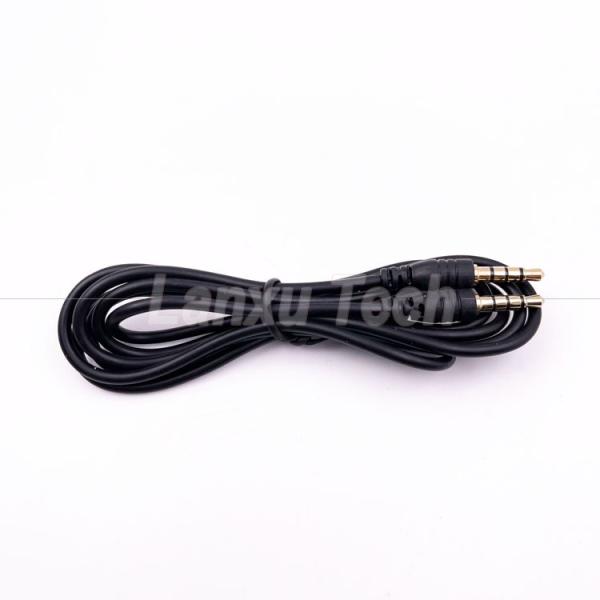 Stock Male to Male 3.5mm 4 Poles Stereo Jack Microphone Audio Extension Cable for Earphone Computer Speaker