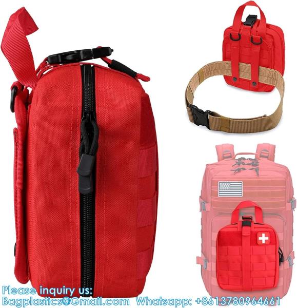 Tactical First Aid Pouch, Molle EMT Pouches Rip-Away Military IFAK Medical Bag Outdoor Emergency Survival Kit Quick