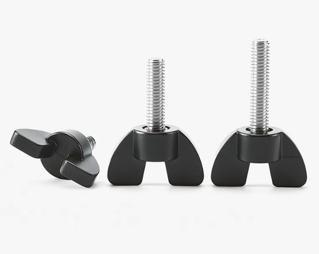 M4 M6 ASTM A325 A307 Metal Bolt Gal Steel Zinc Plated Edged Butterfly Wing Machine Thread Screw With Black Nylon Edged Wing DIN318