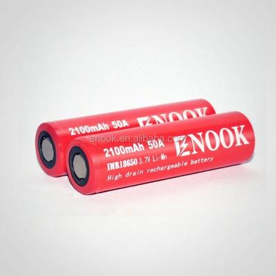 China 18650 2100mAh 3600mAhMAX 50A Cdr 20A Bateria recarregável de iões de lítio