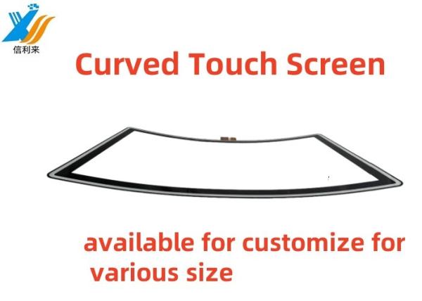 Écran tactile incurvé de 32 pouces Multi-touch projeté capacitif (PCAP) panneau d'écran tactile imperméable à l'eau imperméable à l'huile Anti-UV AR AG AF affichage LCD moniteur LED Personnaliser l'affichage commercial Jeu de machines de divertissement