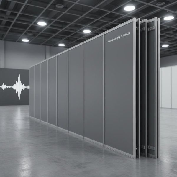 Soundproofing Up To 43 50dB Movable Partition Wall Featuring Telescopic Sleeve Panel Last Panel Closure for Exhibition Centers