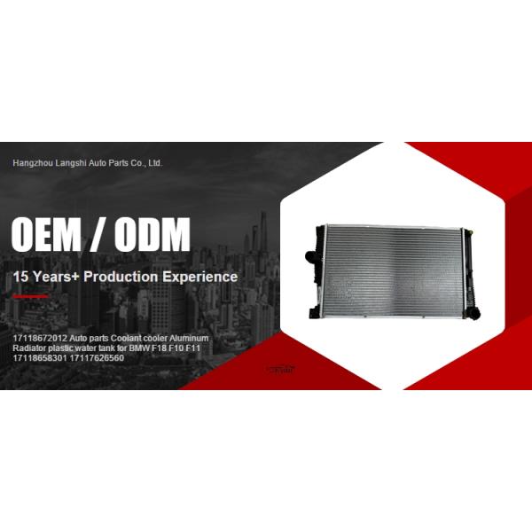 17117626560 OE NO. Peças para automóveis Radiador de alumínio Tanque de água de plástico para BMW F18 F10 F11