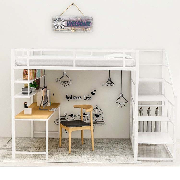 Student Dormitory Bunk Bed with Desk and Storage