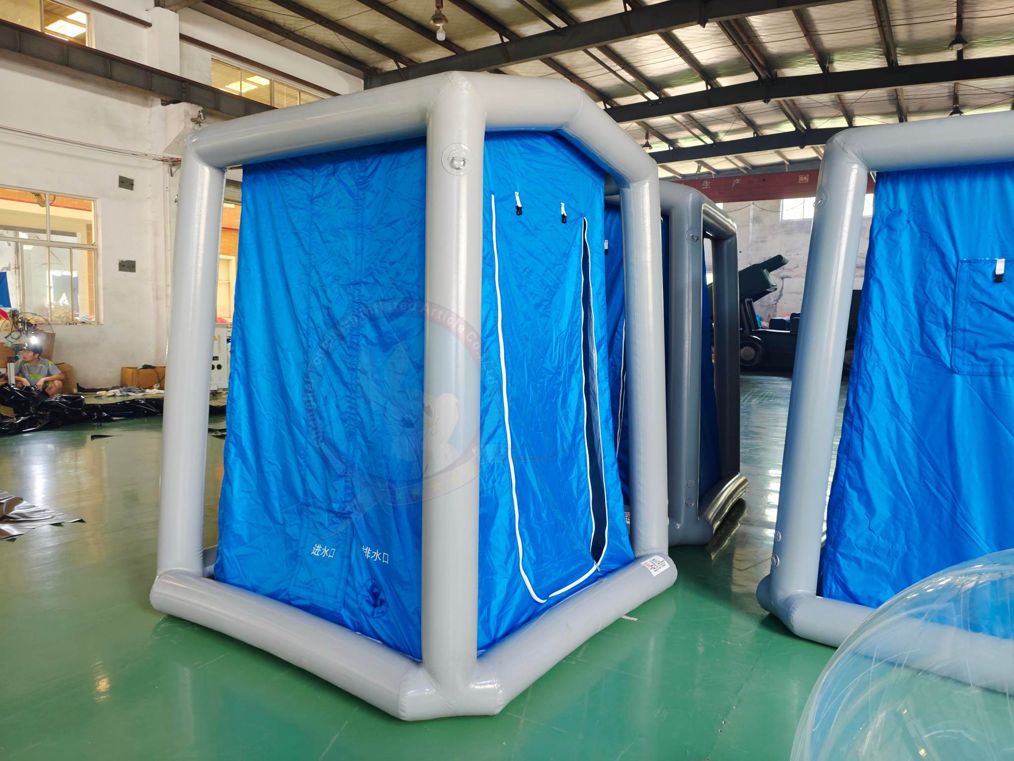 Inflatable Decontamination Tent With Dual Chamber Layout, Water Inlet and Drainage Design, Custom Shelter for Emergency Medical and Public Hygiene Deployment