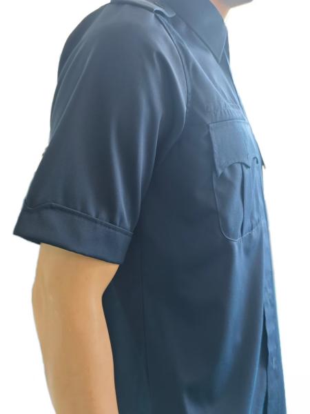 Navy Blue Summer Military Uniform Set 45 Wool 55 Polyester Blend Short Sleeve Security Uniform