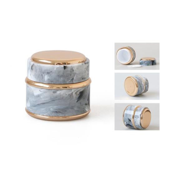 44mm Diameter 15g Biodegradable Cream Marble Plastic Cosmetic Jars