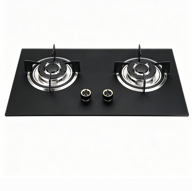 Built in 2 Shabaf Burners Cooker Glass 60CM Gas Hob Kitchen OEM ODM Manufacturer