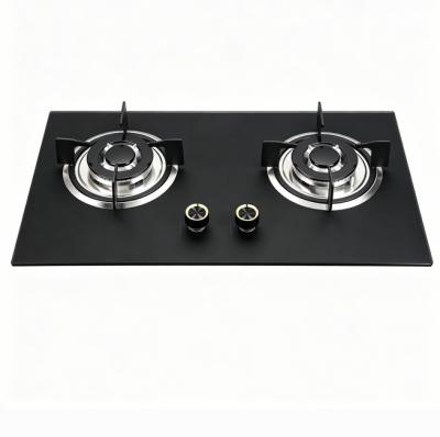 Built in 2 Shabaf Burners Cooker Glass 60CM Gas Hob Kitchen OEM ODM Manufacturer