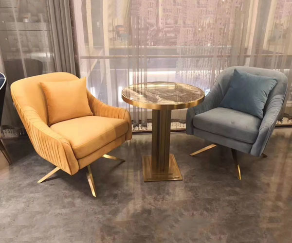 Sola Seat Sofa Chair Nordic Rotating Stainless silla de eslabón giratorio de acero de lujo del ocio de los 85cm