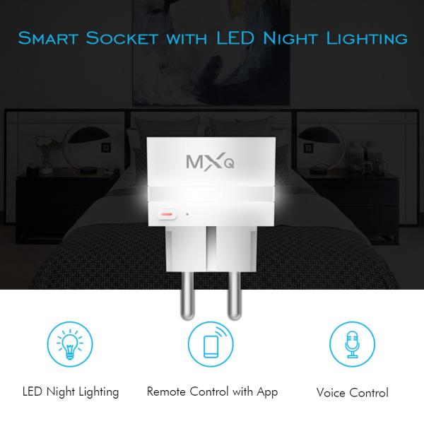 App Controlled Wifi Smart Plug Remote Control Socket With Led Light / Power Meter