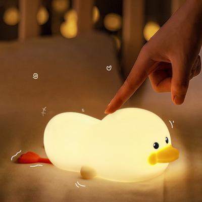 Children's Duck Creative Silicone Table Lamp USB Rechargeable Bedroom Night Light For Kids