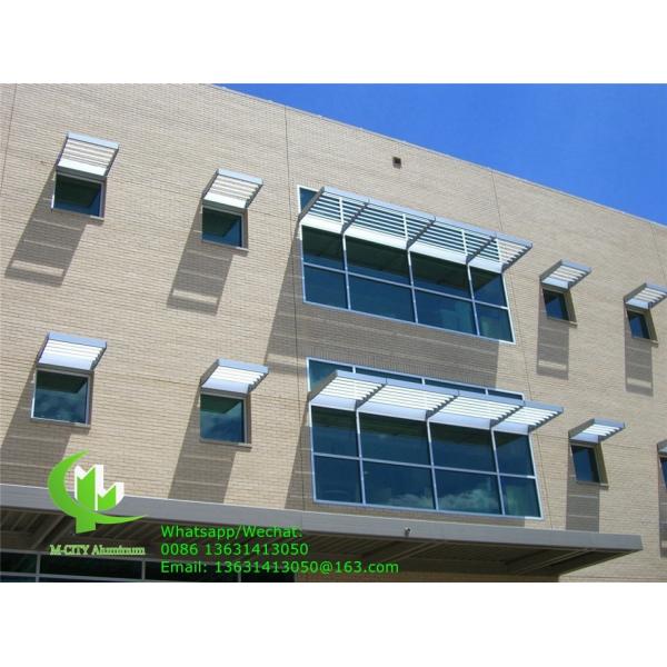 150mm Horizontal Fixed Powder Coated Aluminum Sun Louver for Architectural Facade and Window Sunshade