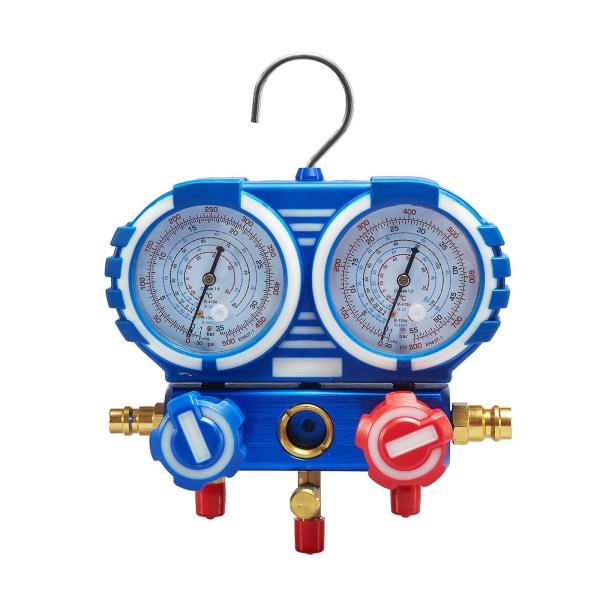 Blue Red Steel Refrigeration Manifold Gauge R12 Manifold Gauge Set