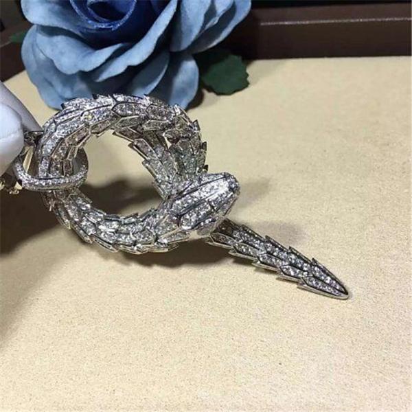 B Luxury jewelry factory high-qu Heavy diamond snake Necklace 18k gold white gold yellow gold rose gold diamond necklace