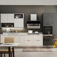 Madeira Moderno Aço Inoxidável Mobiliário de Cozinha de Lado Exterior