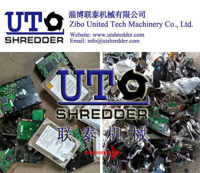 7.5kw - 45+45kw Electric plastic pipe, plastic waste crusher Double shaft shredder/ hard disk shredder/ E-waste shredder