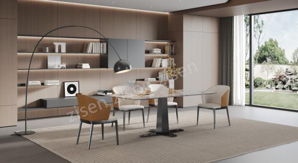 Long Lasting Ceramic Marble Effect Dining Table Stylish  Eye Catching Minimalist