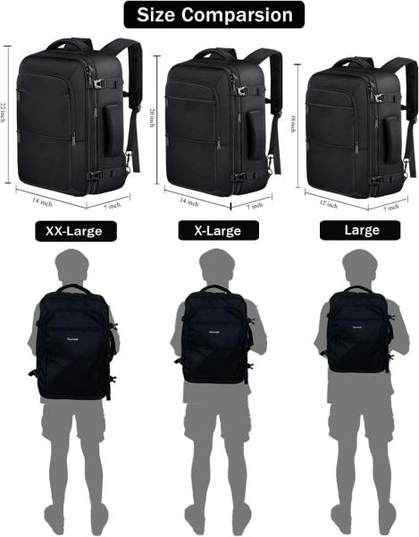 Black 40L Expandable Carry On Luggage Bag Flight Approved Outdoor Duffel Travel Bag