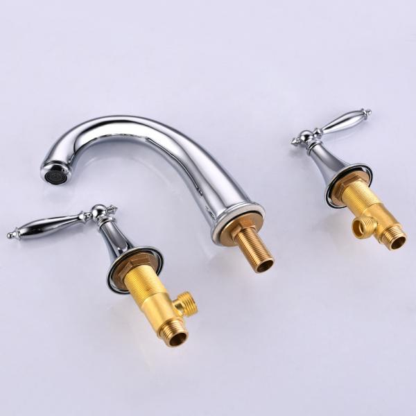 Латунный 8In широко распространенный Faucet Bathroom Centerset в черном золоте Chrome белом штейновом