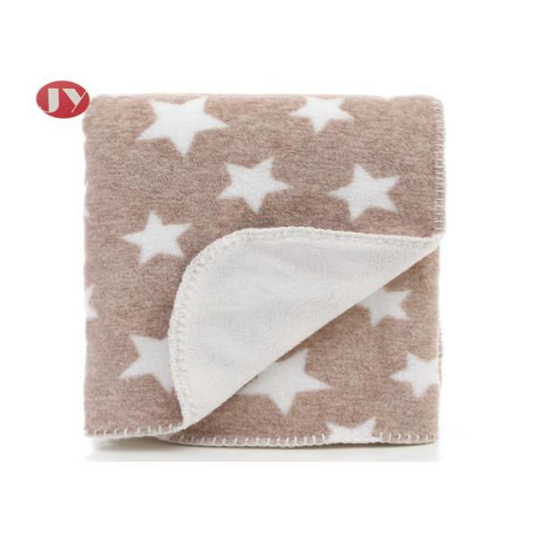 Wholesale Cheap Knit printed coral plush fleece baby blanket warm thick double layers