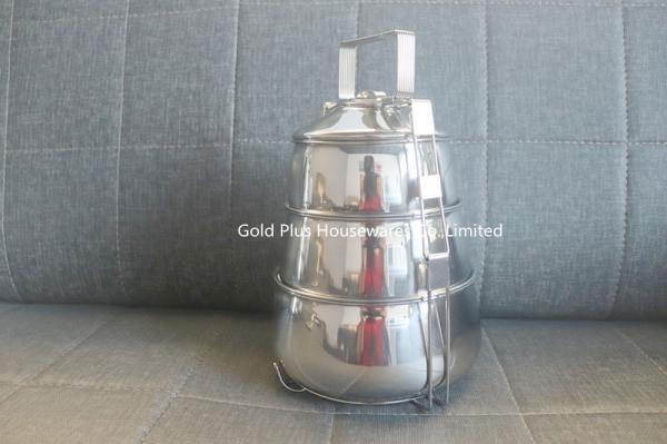3 Tiers hot sale in market stainless steel vietnam tiffin food carrier natural color thermal bento lunch box