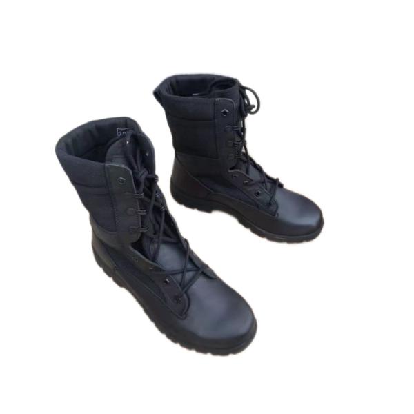 Heat Resistant Military Leather Boots Rubber Outsole Quick Rebound High Elasticity