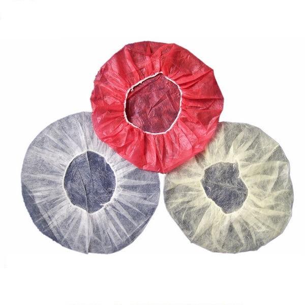 Round Elastic Disposable Bouffant Caps Breathable Latex Free Hair Protector Cap