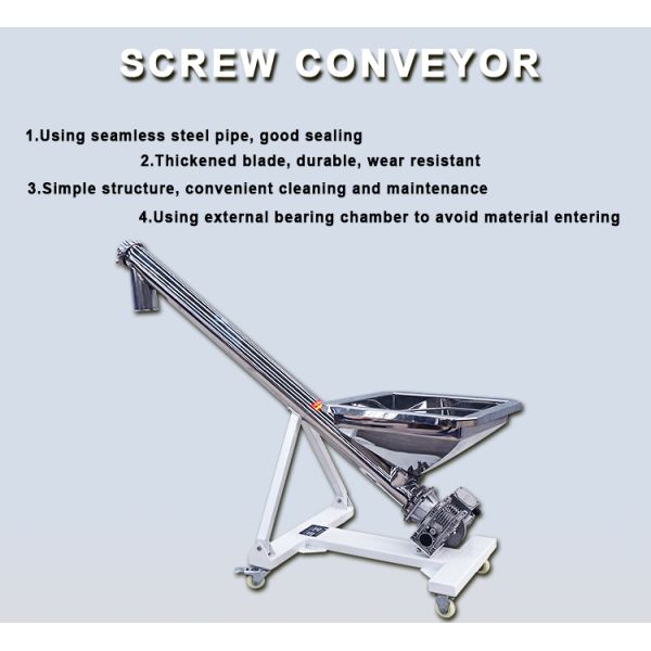 Industrial Screw Conveyor Stainless Steel Silica Sand Feeder Conveyor