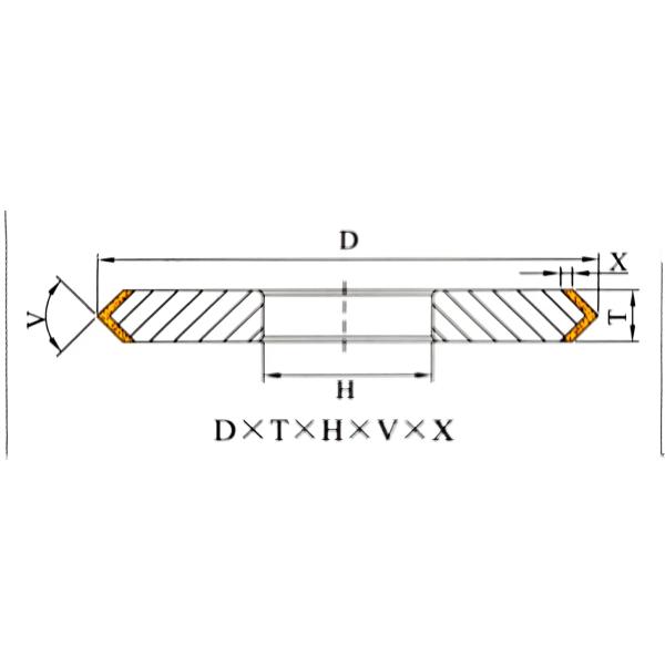1EE1 Grit D270/325 100*6.35*31.75*3mm Diamond Cutting Wheel