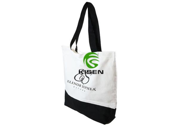 Reusable Two Tone Canvas Bag With Logo Folded 100 Cotton Canvas Tote Bags