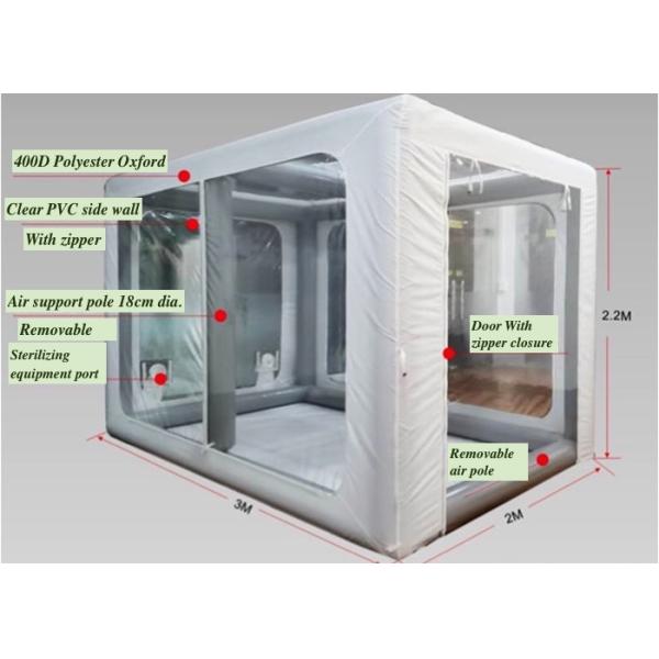 Белый прямоугольный надувный кемпинг-палат 400D Оксфордский воздушный столб Изолированная палатка L3XW2XH2.2M
