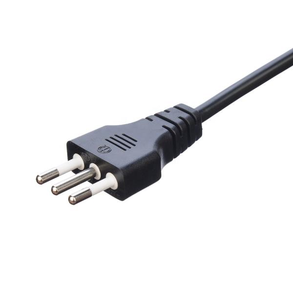 Home Appliance Oxygen Free Bared Stranded Copper 3 Pin 16A Plug Power Cord C13 Connector Black Italia Standard Power Cord